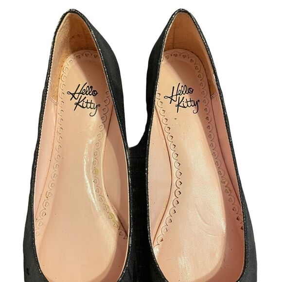 Hello Kitty Flats Black Glitter /Sparkles Sz 8 - Picture 9 of 10